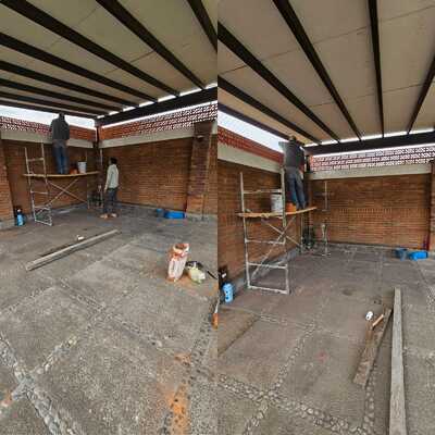 Colocación de tabique celosía