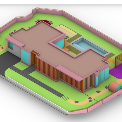Isometrico de diseño de paisaje