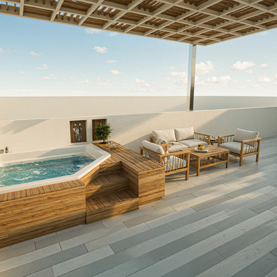 Jacuzzi con diseño moderno