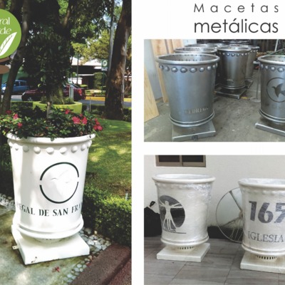 Macetas de metal personalizada