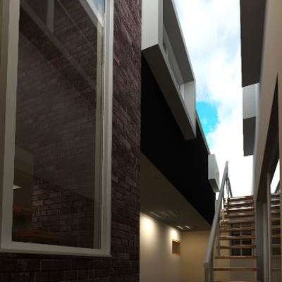 Patio entre casa y departamento