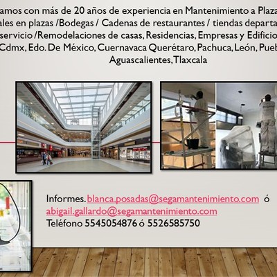 Mantenimiento y construcción en plazas comerciales