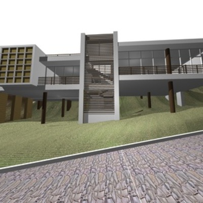 Proyecto 3d casa en colina Tlajo