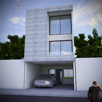 Ampliación de casa estilo mínimalista con Concreto aparente