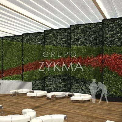 Render Muro verde natural