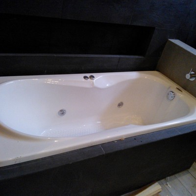 tina de hidromasage terminada