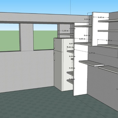 Plano con cotas de Cocina