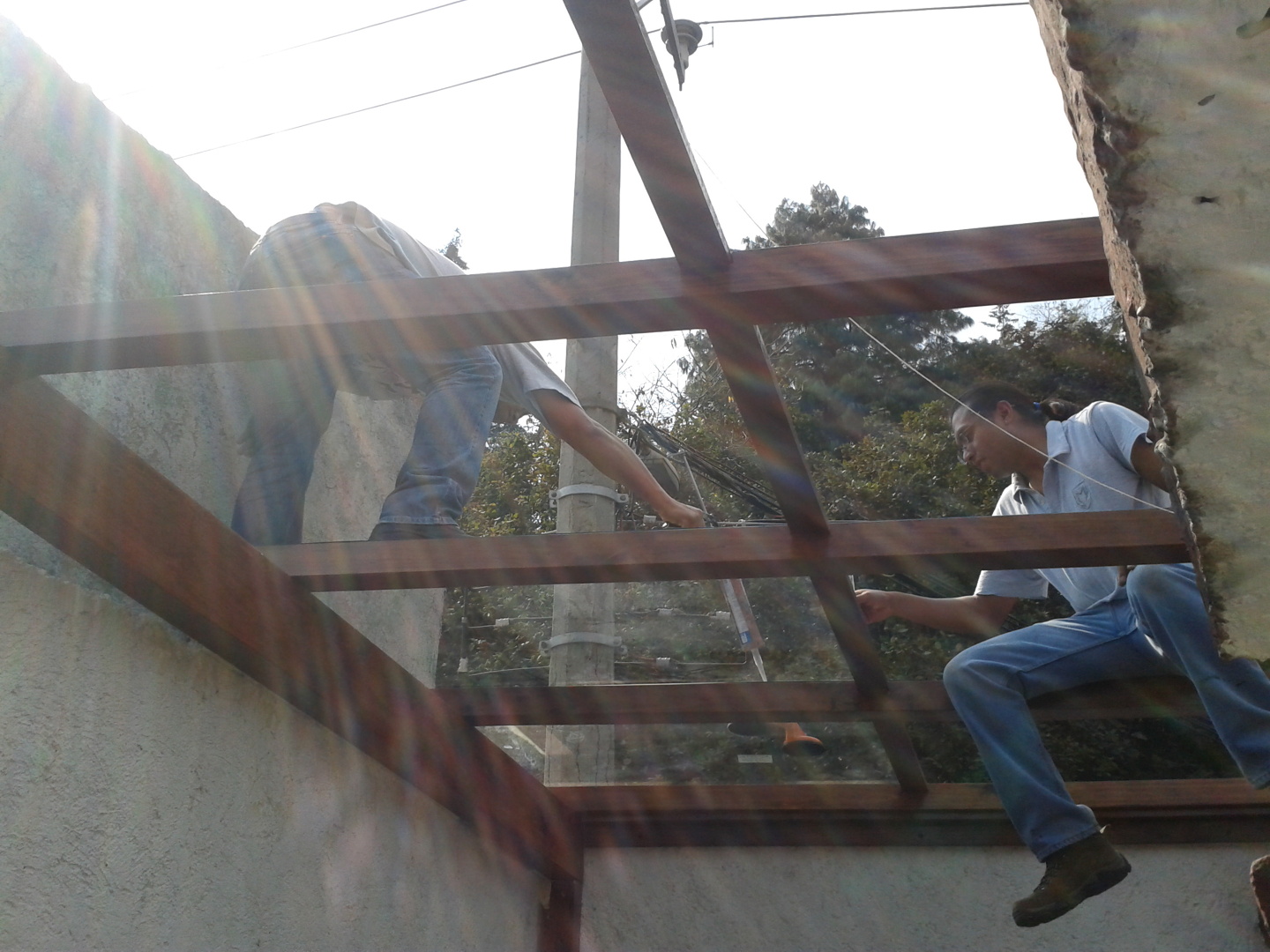 Domo de madera recubierto con vidrio templado de 6mm