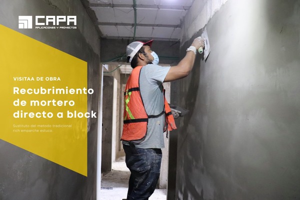 Recubrimiento mortero directo a block