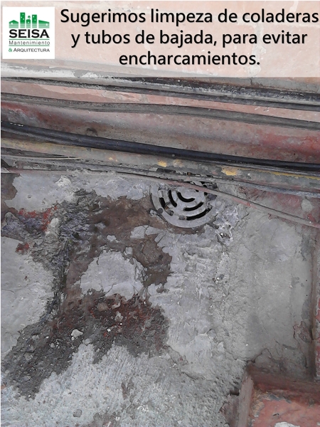 encharcamientos de agua por falta de limpieza y pendiente