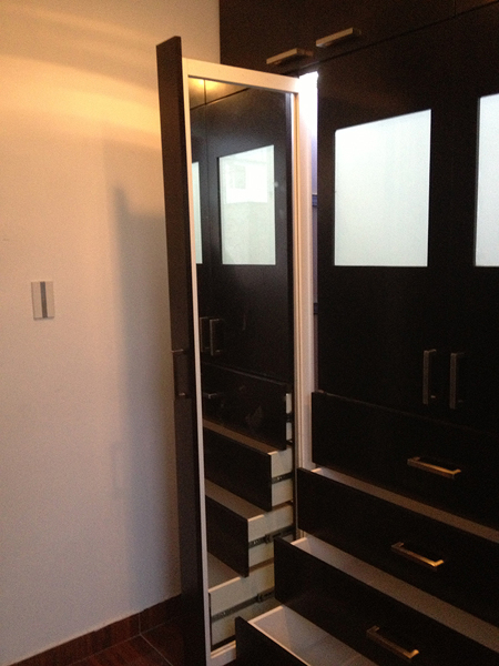 Closet en poliuretano mate color wengue.