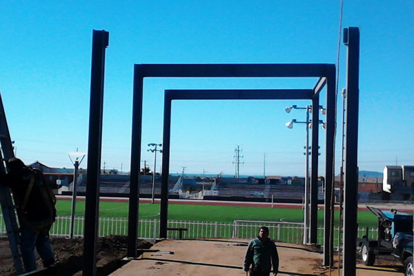 montaje de estructura, gimnacio, de minusvalidos rosarito bc