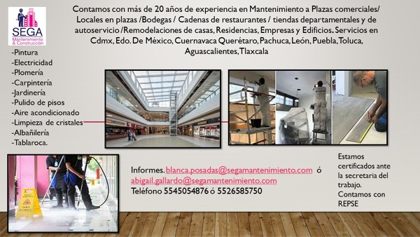 Mantenimiento y construcción en plazas comerciales