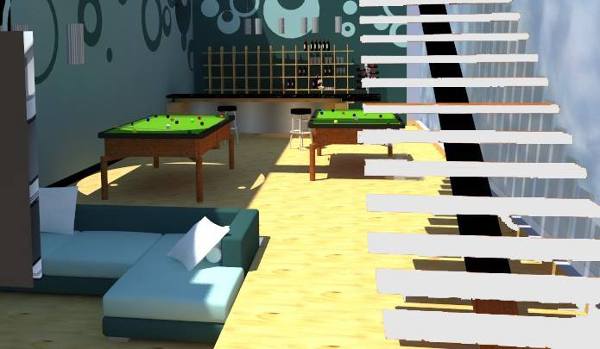 Propuesta doble altura con sala de entretenimiento 
