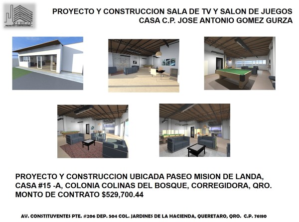 PROYECTO YCOSNTRUCCION SALON DE JUEGOS Y TV