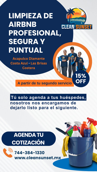 Asegura tus 5 Estrellas en Airbnb: Limpieza Profesional y Puntual en Acapulco Diamante.