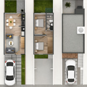 Compatible para terrenos con Frente: 4.50m y Fondo: 15.00m o mas..