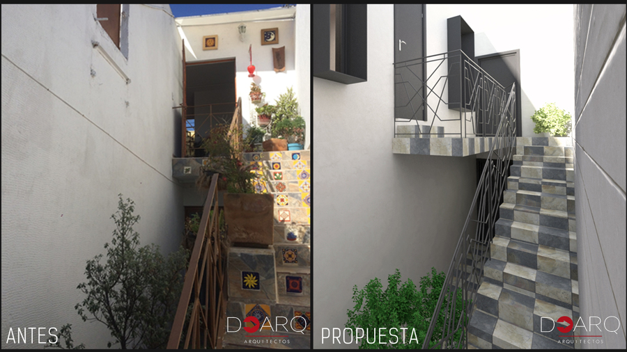 Antes y después de planta alta.