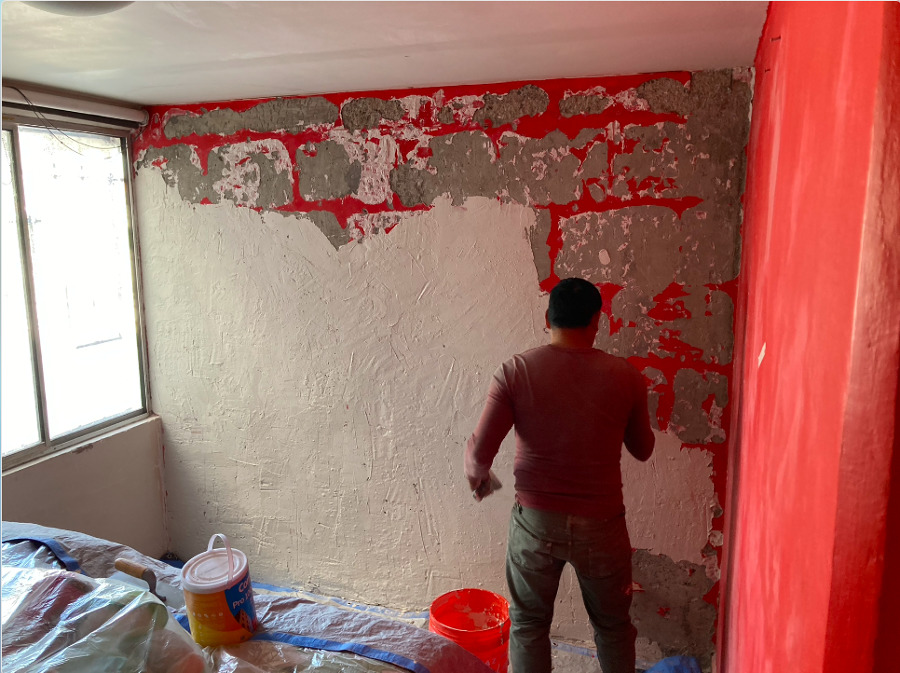 Aplicación de Uniblock base cemento