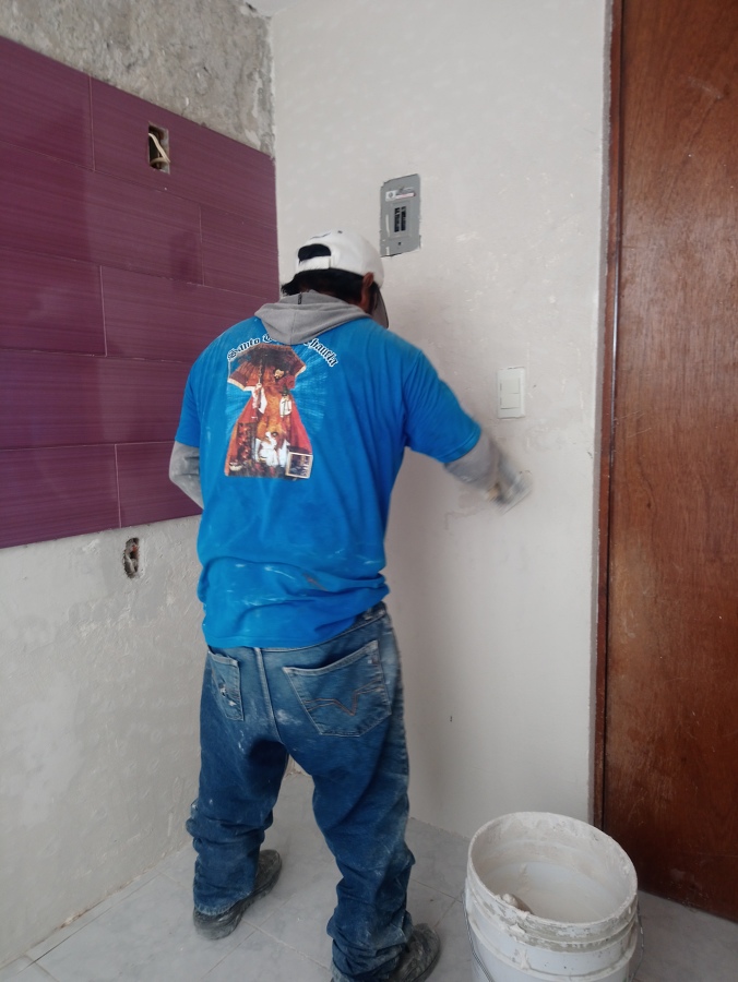 Aplicación del estuco.