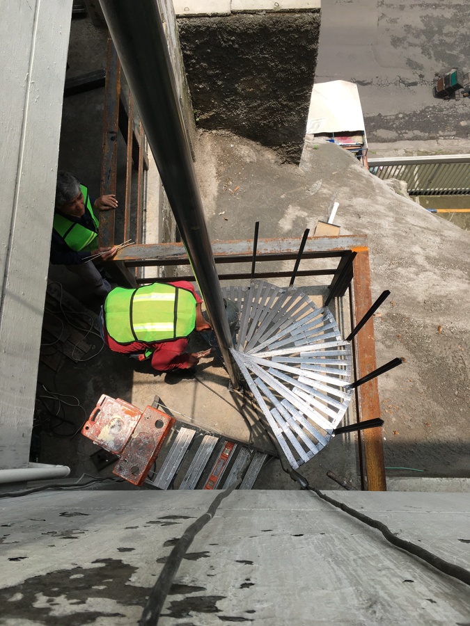 Armado de la escalera en sitio
