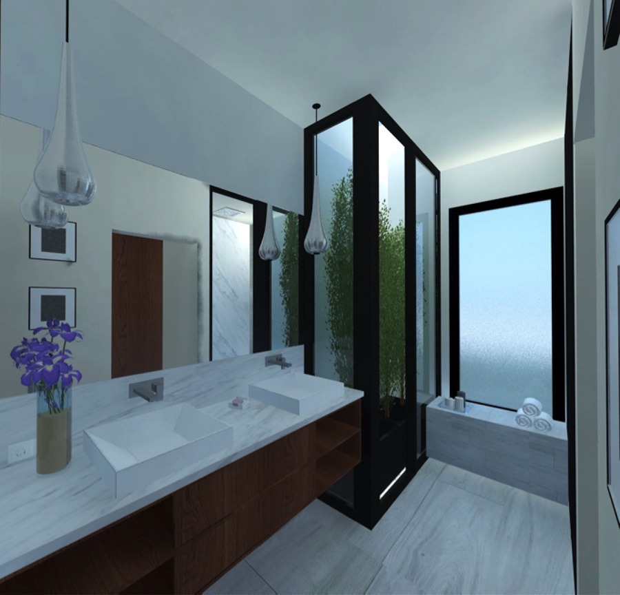 Baño completo para habitaciones secundarias