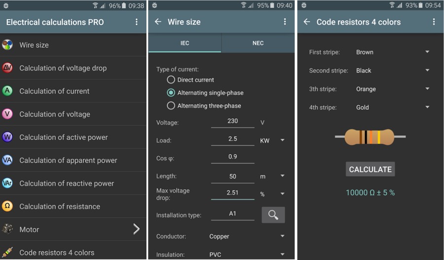 cálculos eléctricos