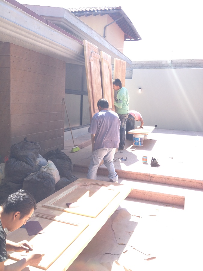 Cambio de acabado en puertas