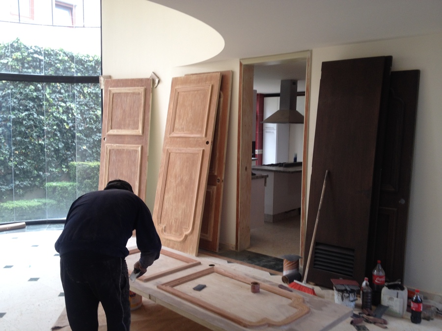 cambio de acabado en puertas de madera
