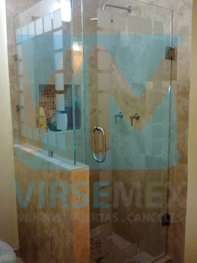 cancel de baño a escuadra con diseño virsemex