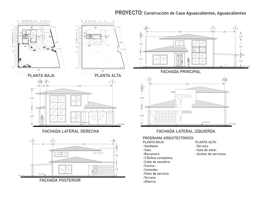 Casa Residencial, fachadas