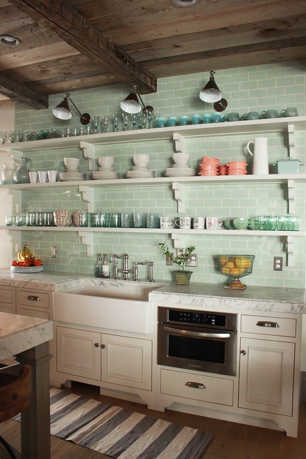 Foto Cocina Rústica Con Repisas Y Pared De Azulejos 302722 Cocina Rústica Con Repisas Y Pared De Azulejos