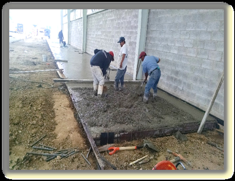 Colocación de concreto en piso