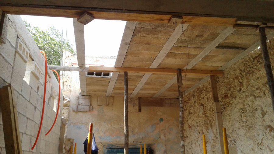 Colocacion de vigas y bovedillas