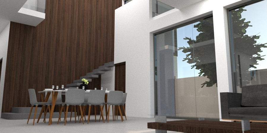 Comedor con doble altura