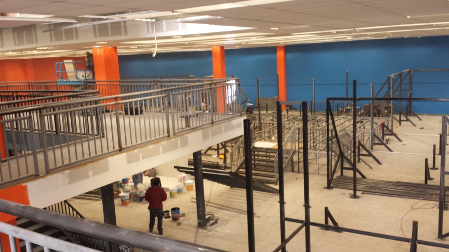 Construcción de cancha de trampolines