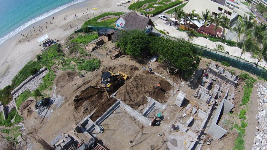 construcción de club de golf