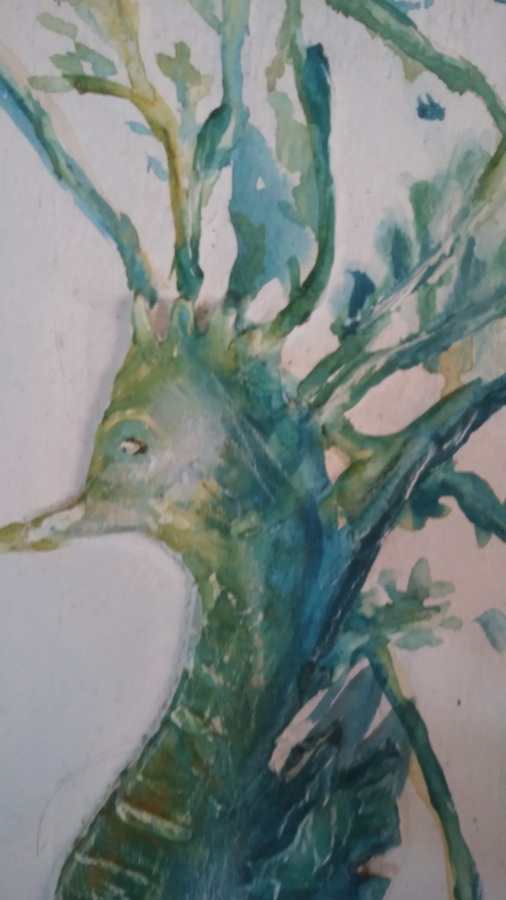 Detalle de una pintura de acrílico