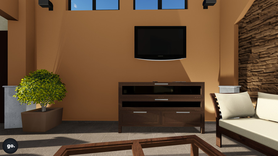 Diseño de mueble para TV en herrería
