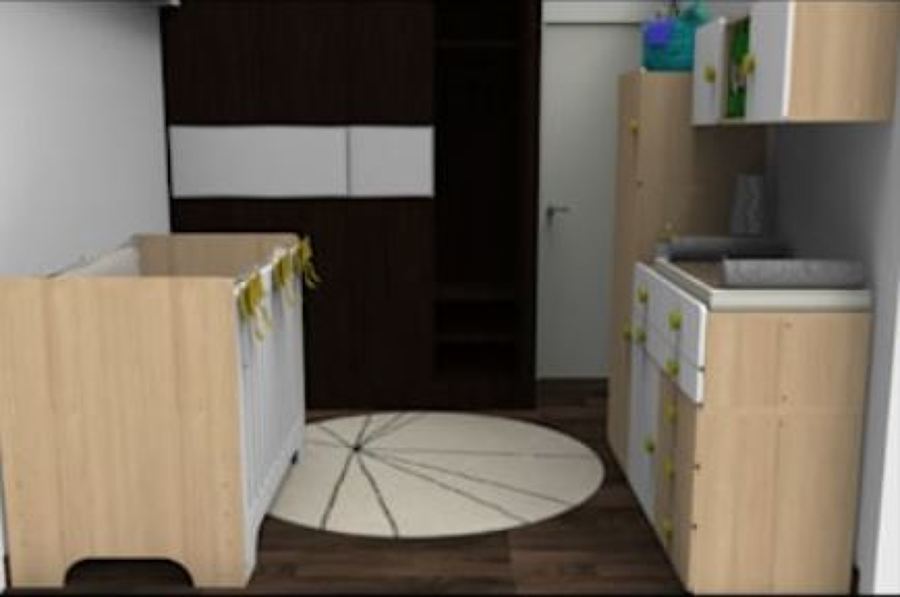 diseño de recamara para bebe en habitación pequeña