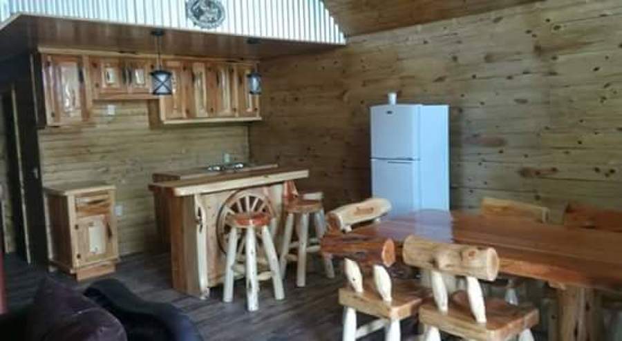 El interior de cabaña
