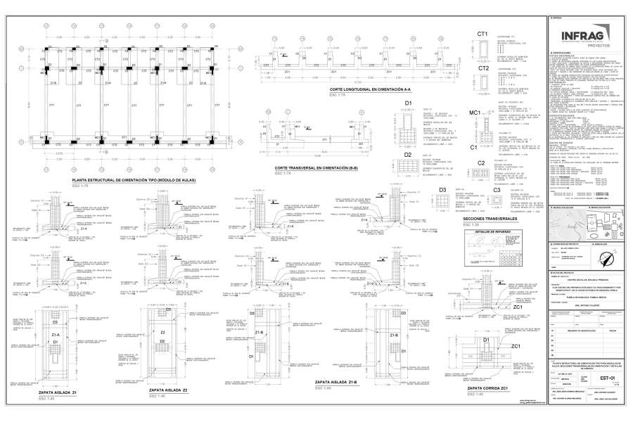 Estructural cimentación Aulas Tipo