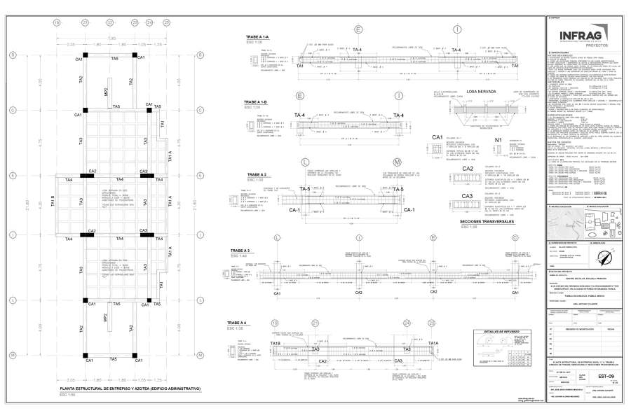 Estructural losa de entrepiso Ed. Administrativo