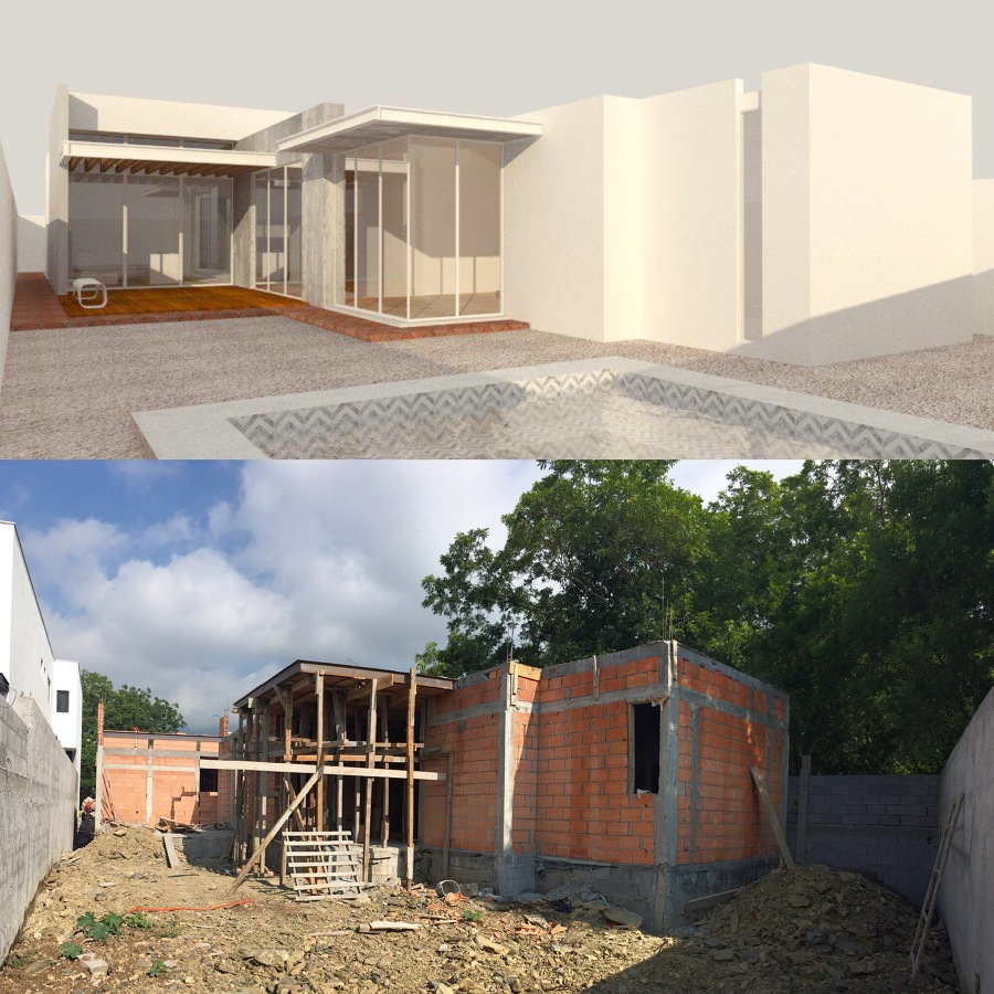 Facahda Posterior y avance de obra.