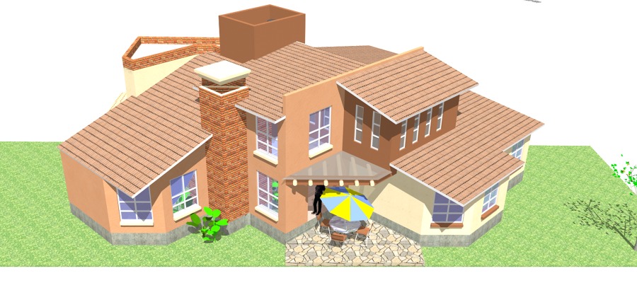 Fachada con losas oeste