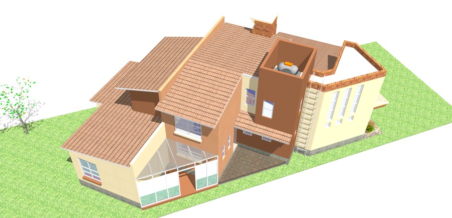 Fachada y losas sur-este