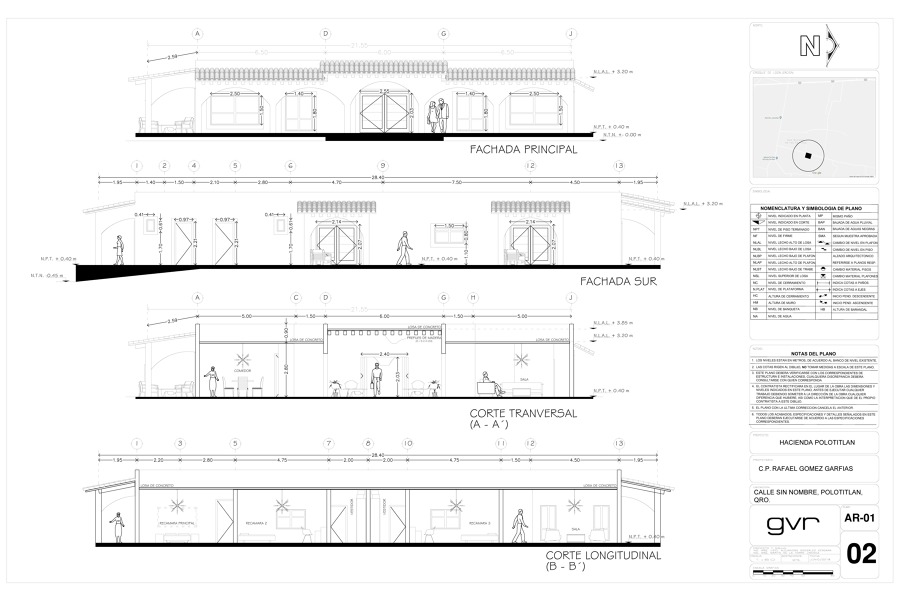 FACHADAS Y CORTES ARQUITECTONICOS