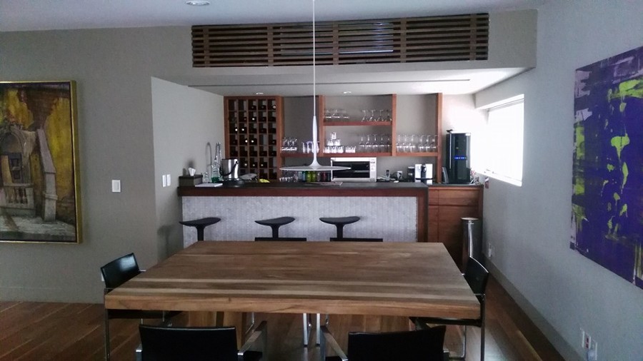 Hechura de rejilla de madera para mini split, hechura de cantina y mesa