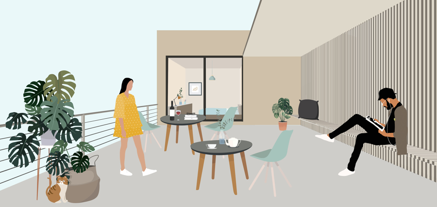 Ilustracion terraza