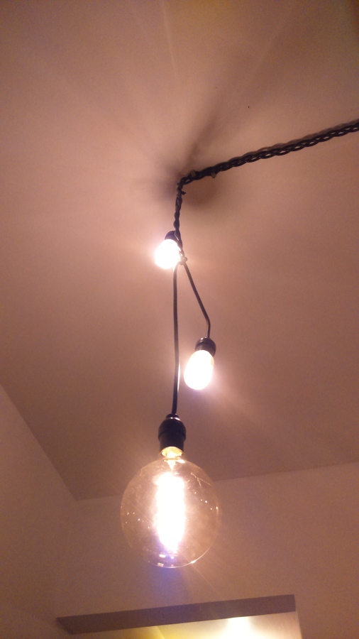 Imitación de candelabro con focos edison 